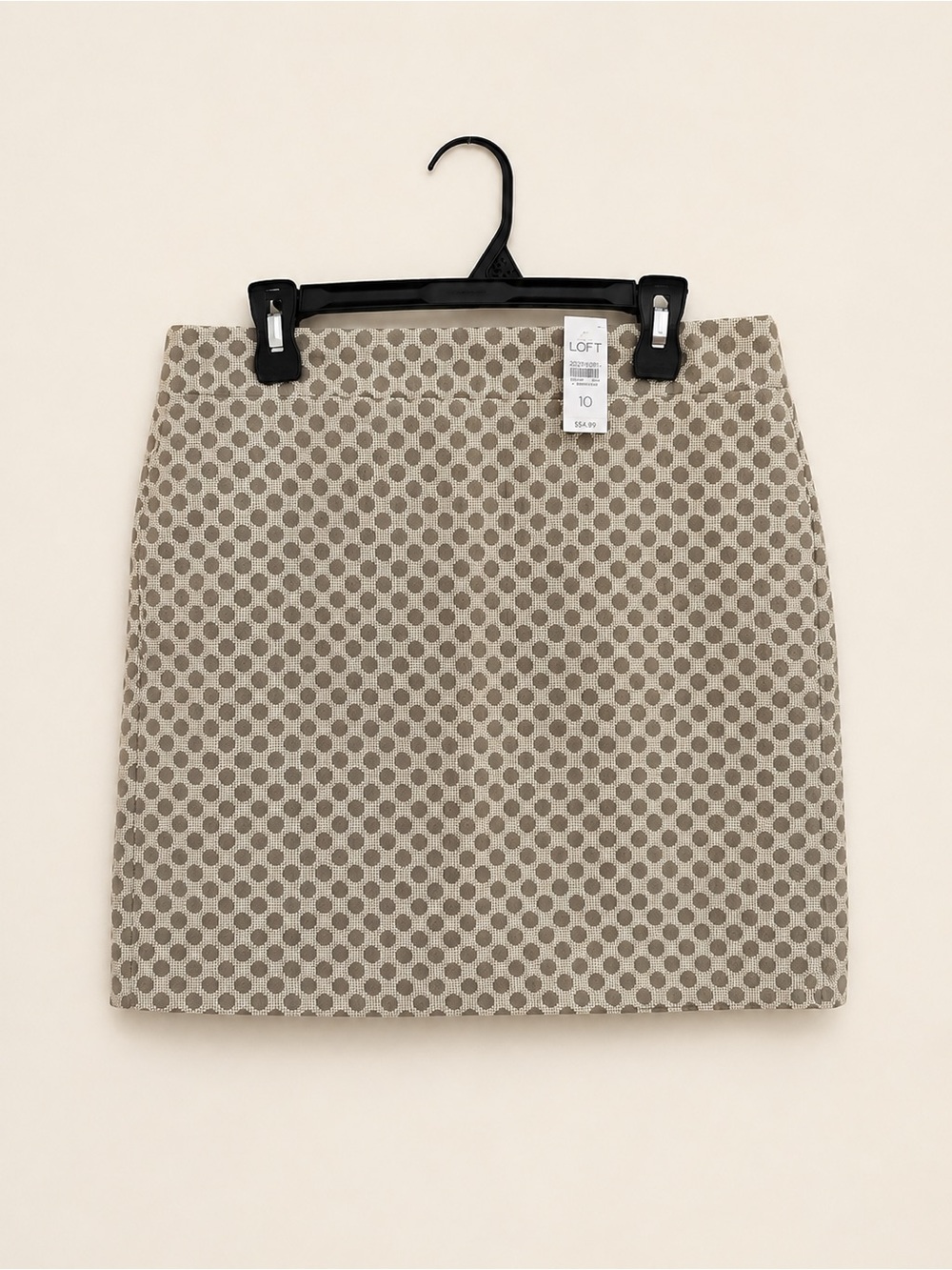 LOFT Ann Taylor Beige Diamond Shaped Dot A-Line Skirt NWT Size 10
